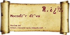 Mocsár Éva névjegykártya